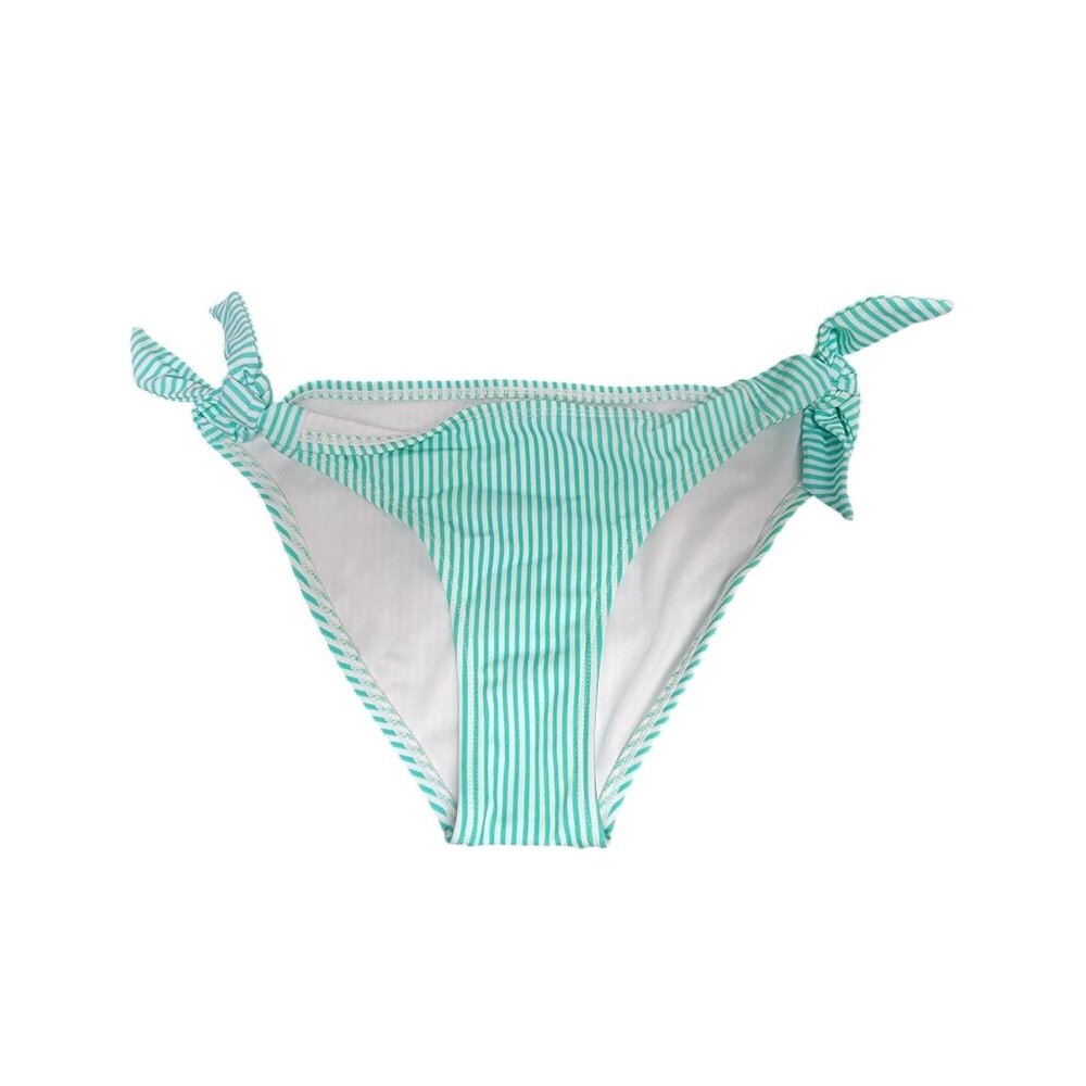 Striped Green &‎ White Bikini Bottoms With Side Ties Xhilaration Small